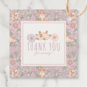 Gesponnen-effect Schattige Cats Bloemen Meisje 1e Bedankjes Labels (Achterkant)