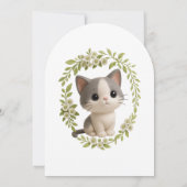 Gesponnen-fect Baby Girl Kitten Baby shower Kaart (Achterkant)