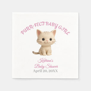 Gesponnen-fect Baby Girl Kitten Baby shower Servet