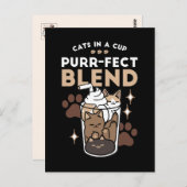 Gesponnen-fect Blend: Koffieontwerp voor Kat & Kof Briefkaart (Voorkant / Achterkant)
