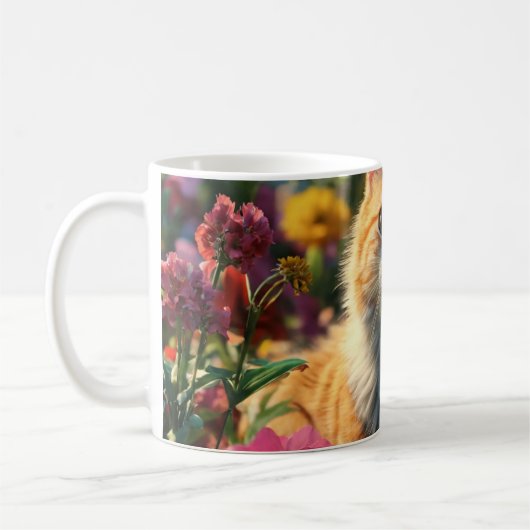 Gesponnen-fect Cat Cartoon Mok (Links)