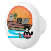 Gesponnen-fect-rivierboot Keramische Knop (Rechts)