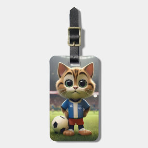 Gesponnen-fect Striker: De 3D Voetbalkat Bagagelabel