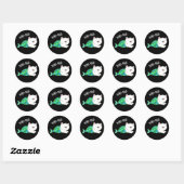 Gesponnen grappige Kitty Cat Mermaid Pun Dark BG Ronde Sticker (Vel)