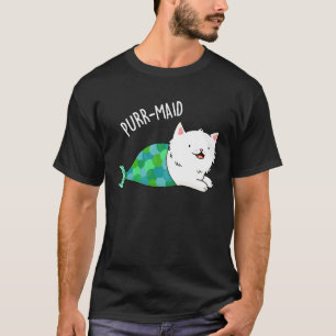 Gesponnen grappige Kitty Cat Mermaid Pun Dark BG T-shirt