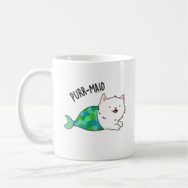 Gesponnen grappige Kitty Cat Mermaid Pun Koffiemok