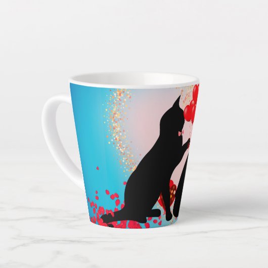 Gesponnen Liefde - Kat Valentijn Ballonnen - Cadea Latte Mok (Linkerhoek)