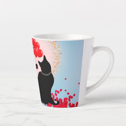 Gesponnen Liefde - Kat Valentijn Ballonnen - Cadea Latte Mok (Rechts)