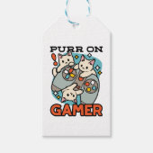 Gesponnen op Gamer - Schattige Cat Gaming Design Cadeaulabel (Voorkant)