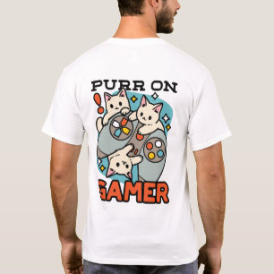 Gesponnen op Gamer - Schattige Cat Gaming Design T-shirt