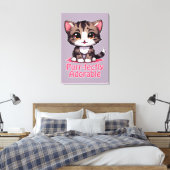 Gesponnen-perfect Schattig Chibi Kawaii Kitten in  Canvas Afdruk (Insitu (Slaapkamer))