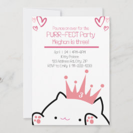 Gesponnen prinses Pink Cat Girl Birthday Kaart