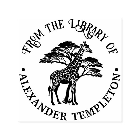 Gespot Giraffe door Tree Library Boeknaam Zelfinktende Stempel (Design)