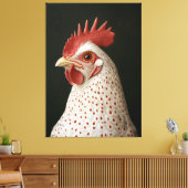 Gespot kippenportret canvas afdruk (Insitu (Woonkamer))