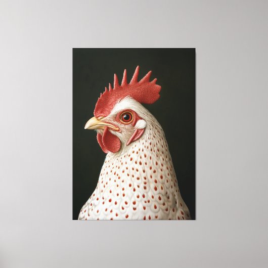 Gespot kippenportret canvas afdruk (Voorkant)
