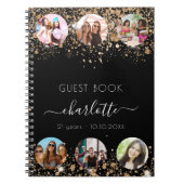 Gesprek zwarte goudglitter foto notitieboek (Voorkant)