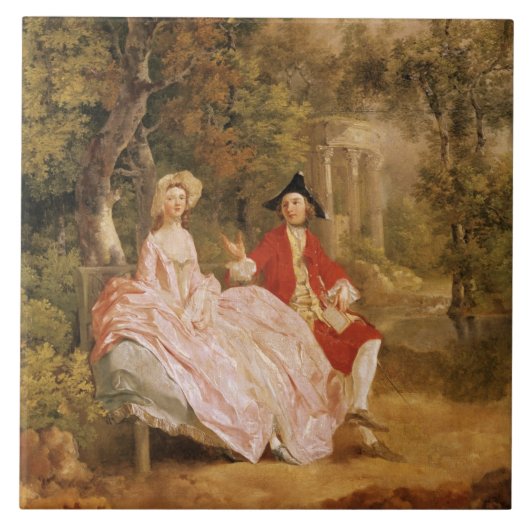 Gesprekken in een Park, portret van de kunstenaar Tegeltje (Voorkant)