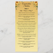 Gespreksstarters - breek de ijsvragen menu (Achterkant)