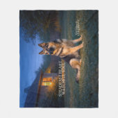Gestaag Hart Duitse Herder Fleece Deken (Voorkant)