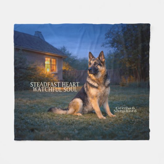 Gestaag Hart Duitse Herder Fleece Deken (Voorkant (Horizontaal))