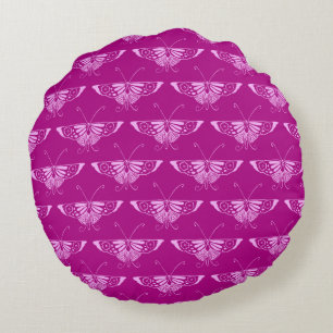 Gestandaardiseerde Deco-vlinder - magenta en roze Rond Kussen