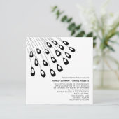 Gestandaardiseerde peacock Feathers Modern Wedding Kaart (Staand voorkant)