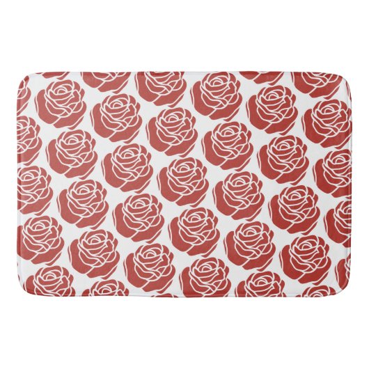 Gestandaardiseerde rode rozen flessenpatroon badmat (Voorkant)