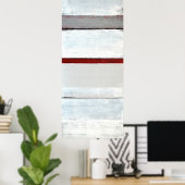 'Gestapeld' grijs en rood Abstract Poster afdrukke (Thuiskantoor)