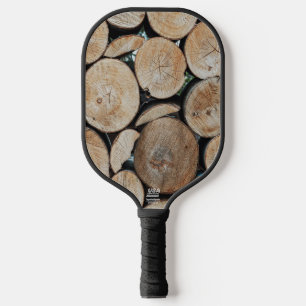 Gestapeld Patroon Foto van Boomtak Stamstukken Pickleball Paddle