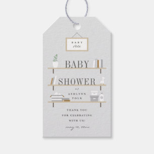 Gestapeld Shelves baby shower bedankt voor de guns Cadeaulabel