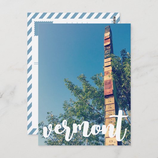 gestapelde archiefkasten in de post van burlington briefkaart (Voorkant / Achterkant)