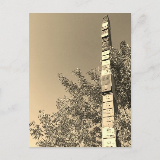 gestapelde archiefkasten in de post van burlington briefkaart (Voorkant)