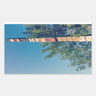 gestapelde archiefkasten in de vermont - burlingto rechthoekige sticker