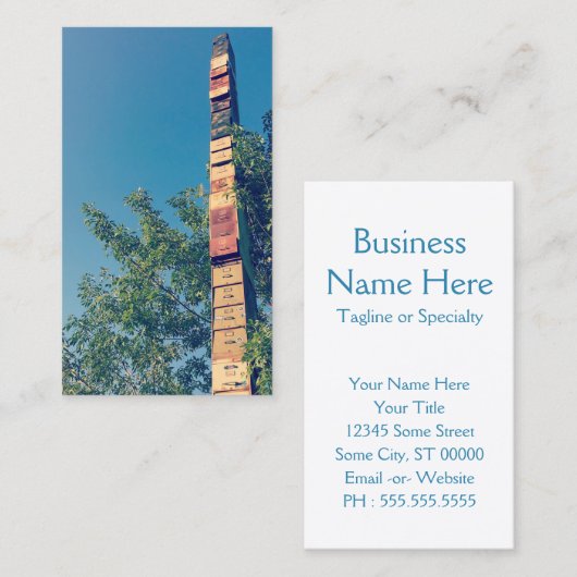 gestapelde archiefkasten in de vermont - burlingto visitekaartje (Voorkant / Achterkant)