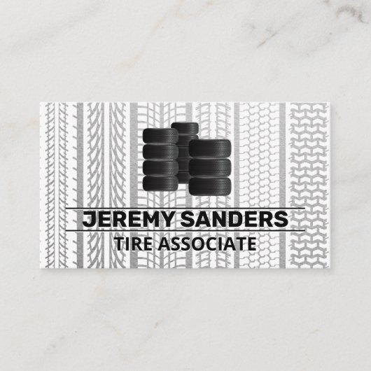 Gestapelde Banden Logo | Bandensporen Visitekaartje (Voorkant)