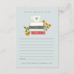 Gestapelde boeken - advies voor het Baby shower Informatiekaartje