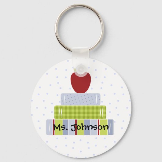Gestapelde boeken Sleutelhanger leraar (Voorkant)