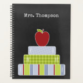 Gestapelde Books Teachers Custom Planner (Voorkant)