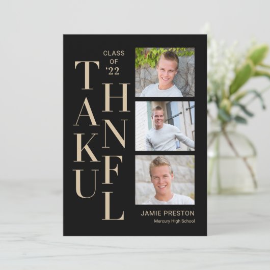 Gestapelde Charm Bewerkbare Kleur Bedankkaart (Staand voorkant)