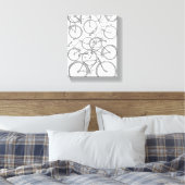 Gestapelde fietsen canvas afdruk (Insitu (Slaapkamer))