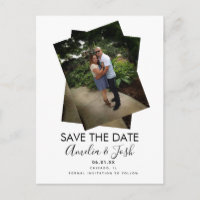 Gestapelde fotografie Save the Date fotokaart