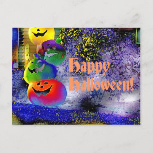 Gestapelde Halloween Pumpkins in Gimp Art Briefkaart