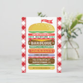 Gestapelde hamburger Barbecue Uitnodiging (Staand voorkant)