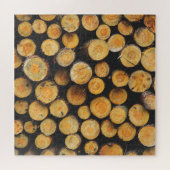 Gestapelde houten boomstammen legpuzzel (Horizontaal)