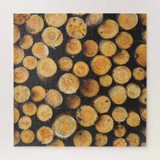 Gestapelde houten boomstammen legpuzzel (Verticaal)