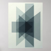 Gestapelde Illusies: Monochromatische Geometrische Poster (Voorkant)