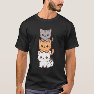 Gestapelde Katten — Mooie Kawaii Kattentoren Kunst T-shirt