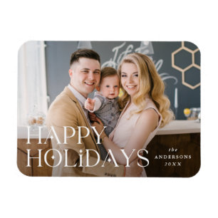 Gestapelde Lettertype Prettig Kerst Foto Magneet