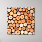 Gestapelde logs Canvas Art (Voorkant)