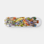 Gestapelde meerkleurige kikkers Skateboard (Horizontaal)